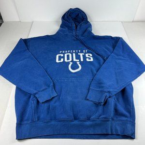 Y2K Reebok Indianapolis Colts Sweatshirt Extra Large Blue Faded Oversized Hoodie